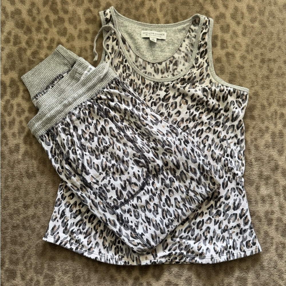 Gray Leopard Print Tank Top by